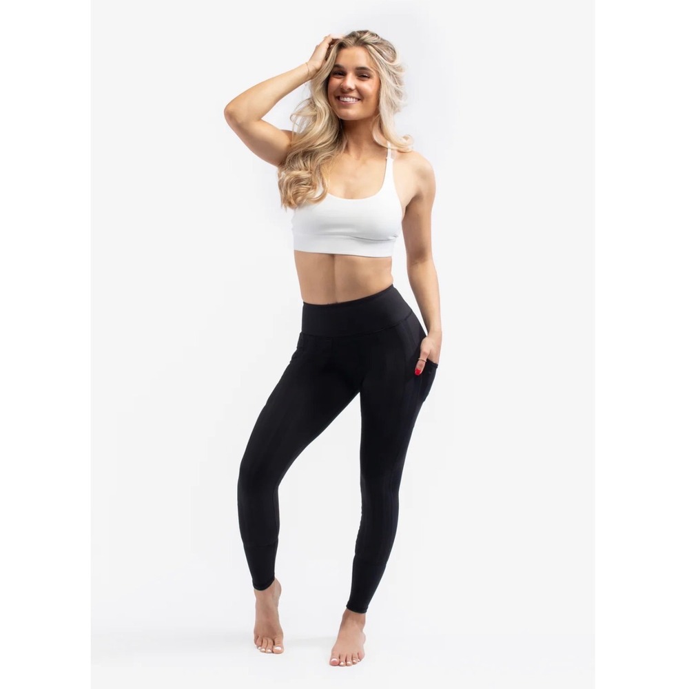 Sweetflexx Black Resistance Leggings Size 12 High Rise Pockets Sculpting 144